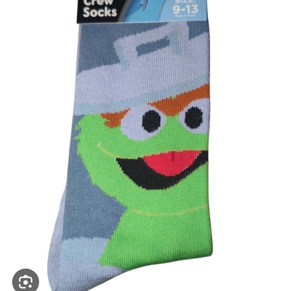 Sesame Street Oscar the Grouch Crew Socks